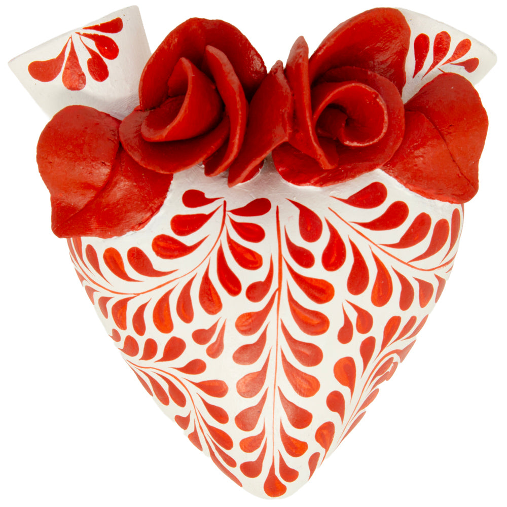 La Flor - Mexican Hand-Painted Hearts