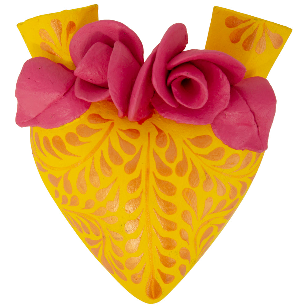La Flor- Mexican Hand-Painted Hearts | Lolo Mexican Mercadito