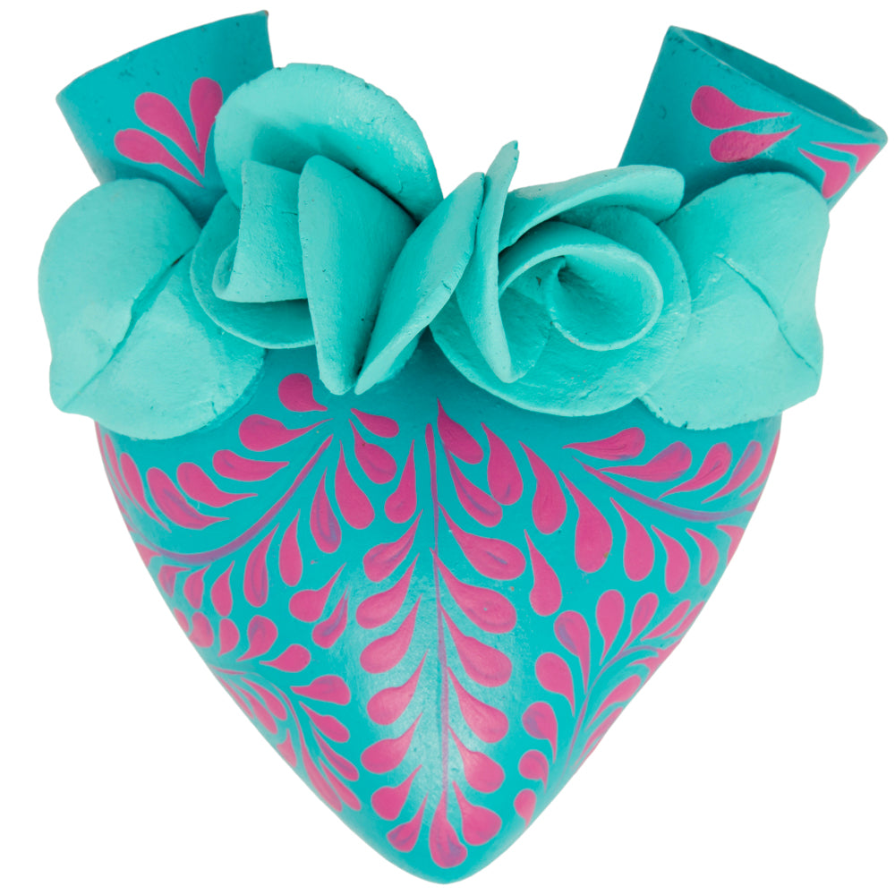 La Flor - Mexican Hand-Painted Hearts
