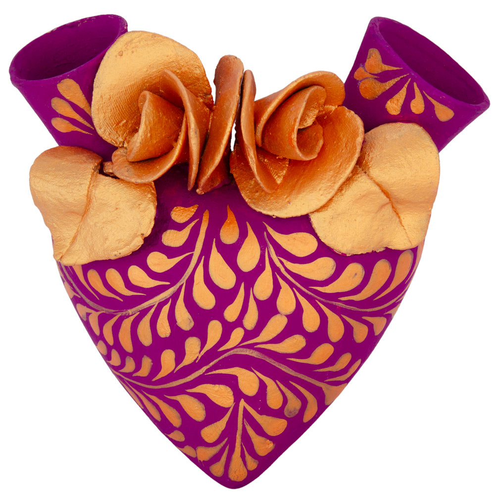 La Flor - Mexican Hand-Painted Hearts