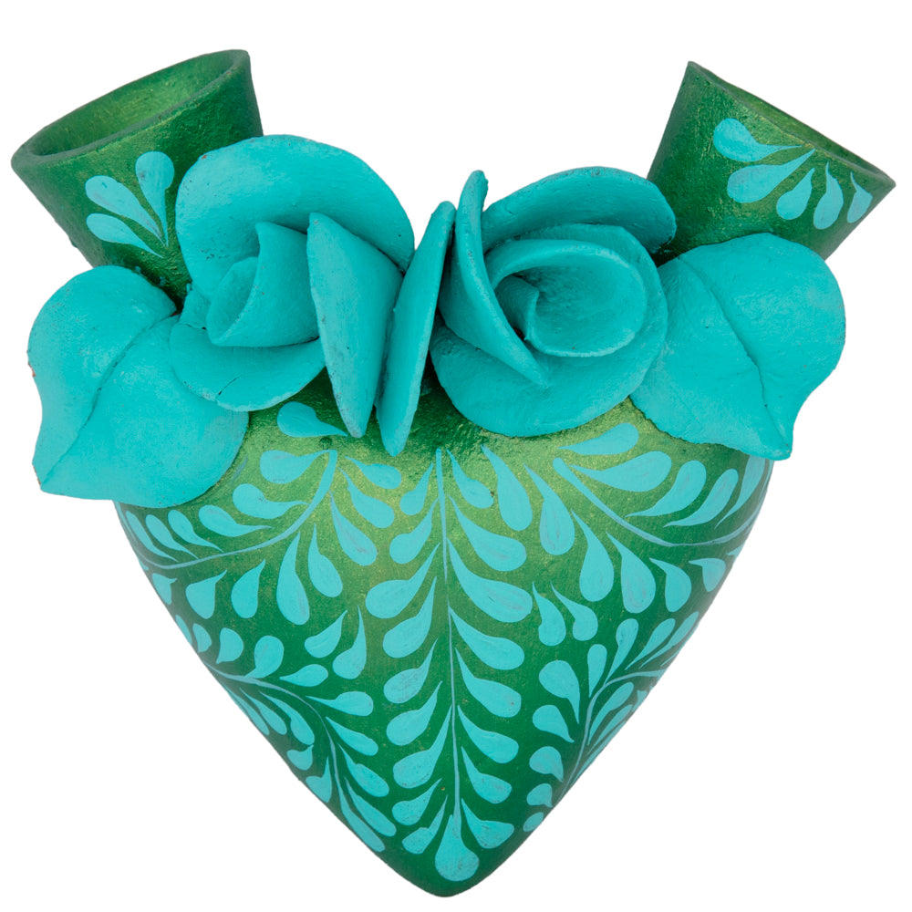La Flor - Mexican Hand-Painted Hearts
