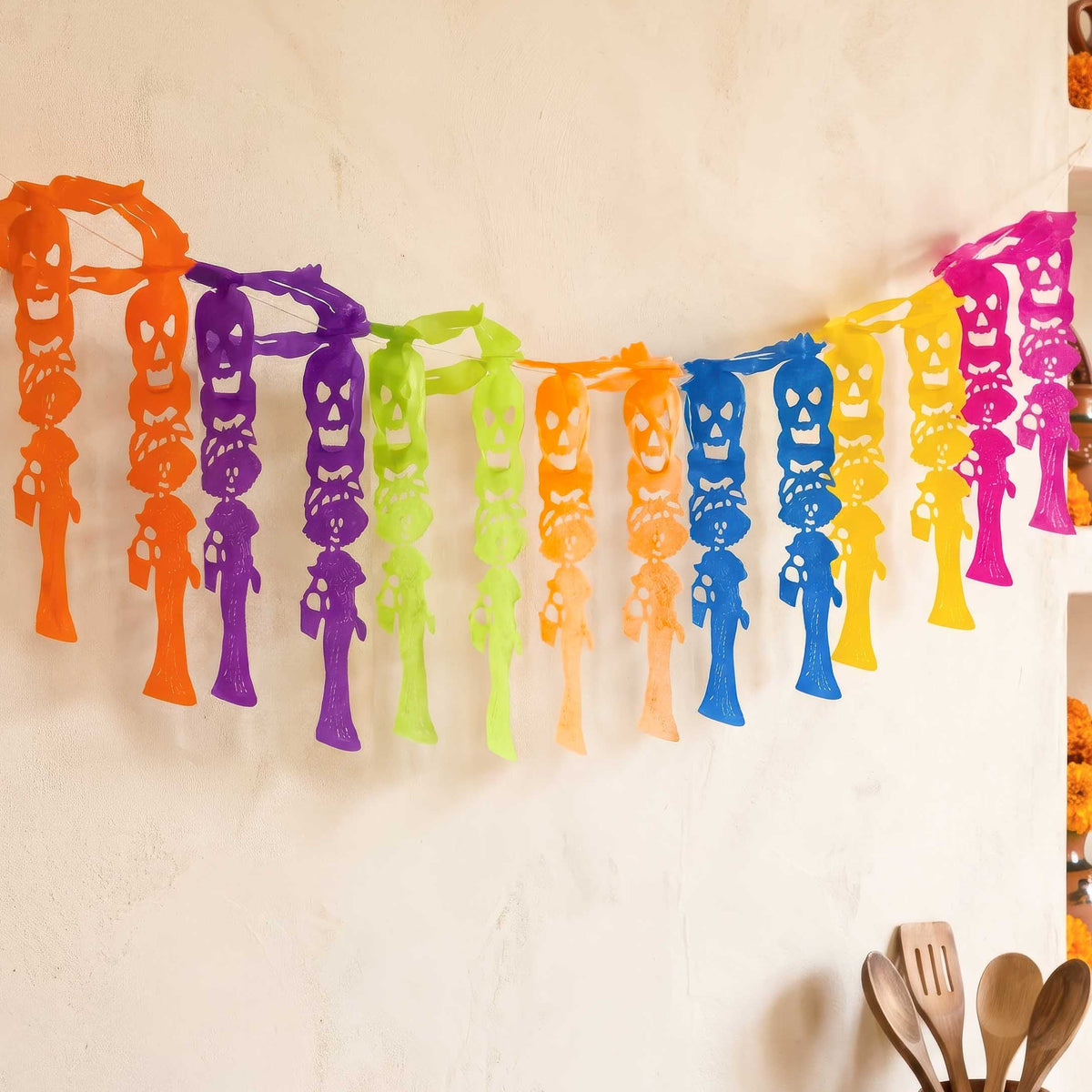 Colorful Catrina Papel Picado Banner