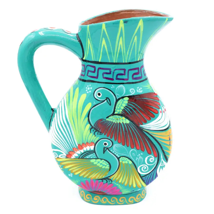 Hand-Painted Xalitla Clay Pitcher