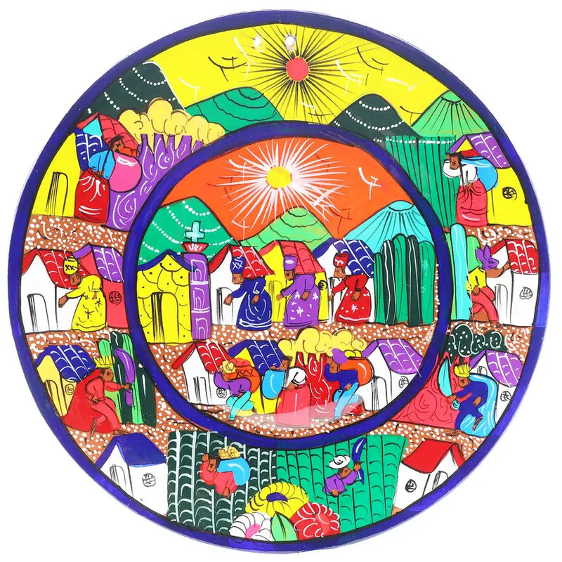 Hand-Painted Xalitla Narrative Clay Plates