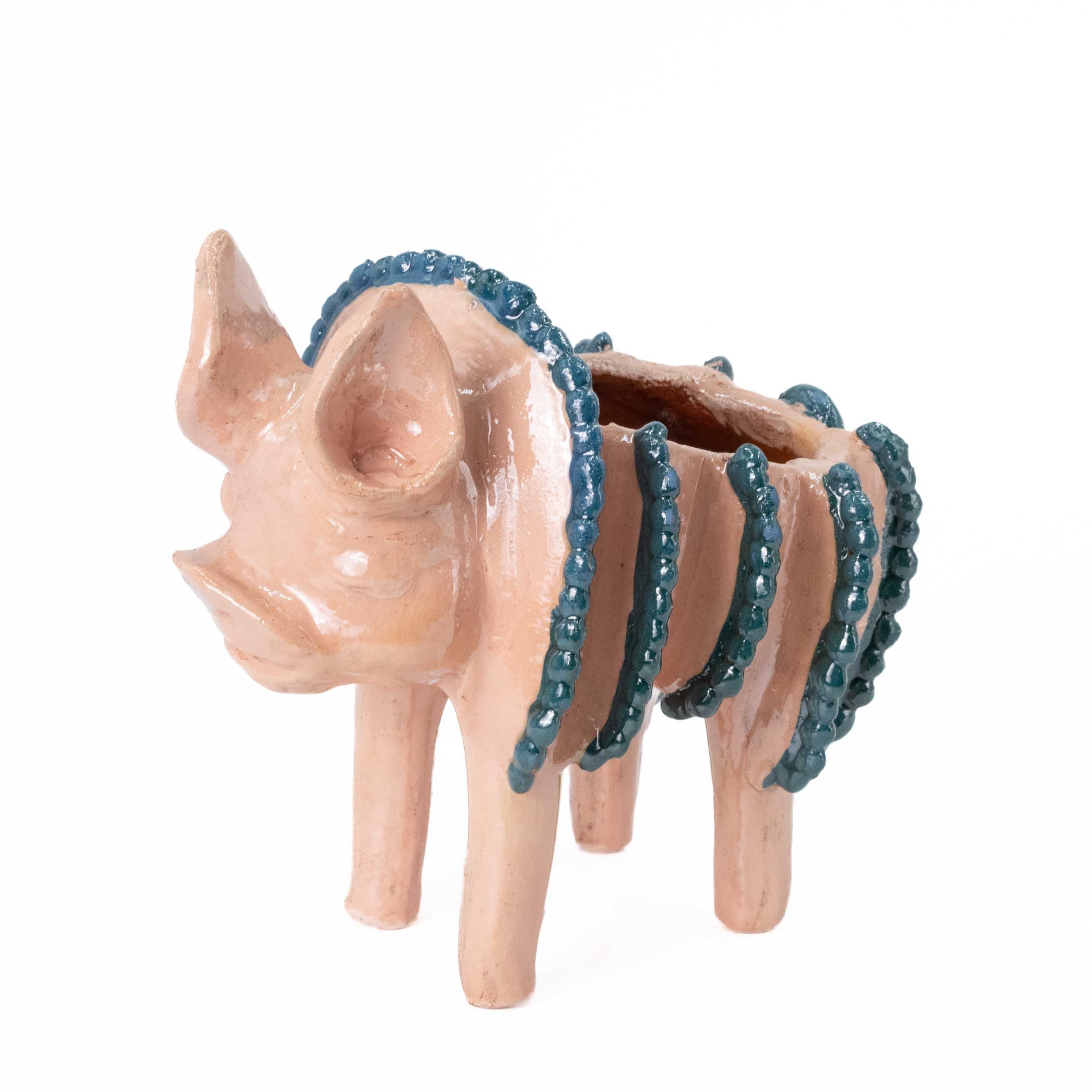 Cochinito Piñalado Decorative Bowl Sculpture