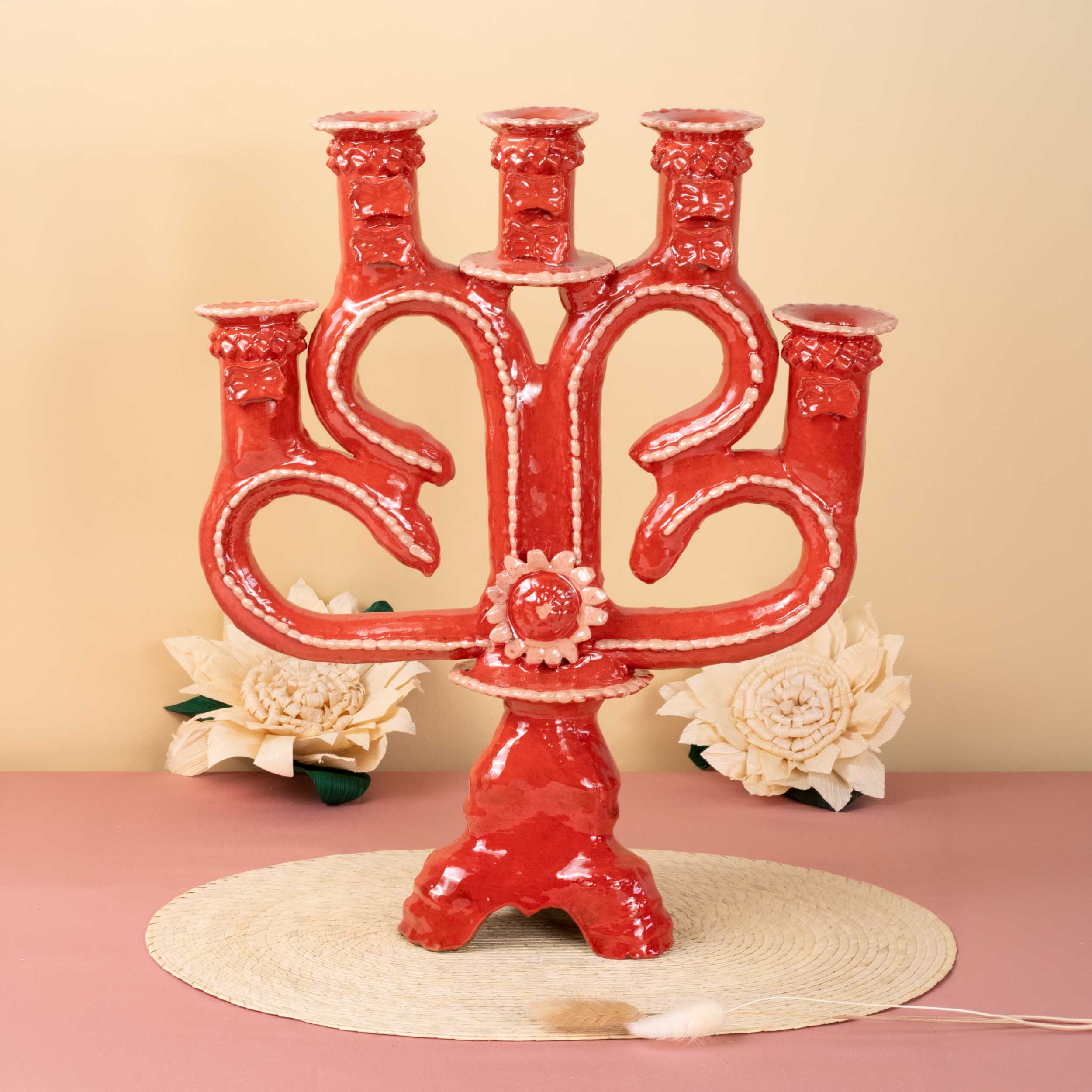 Corazón Luminar 5-Candle Candelabra | Lolo Mexican Mercadito