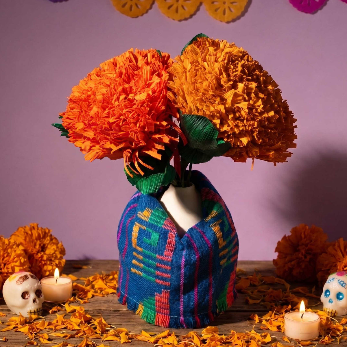 Cornhusk Cempasúchil (Marigold) Flower