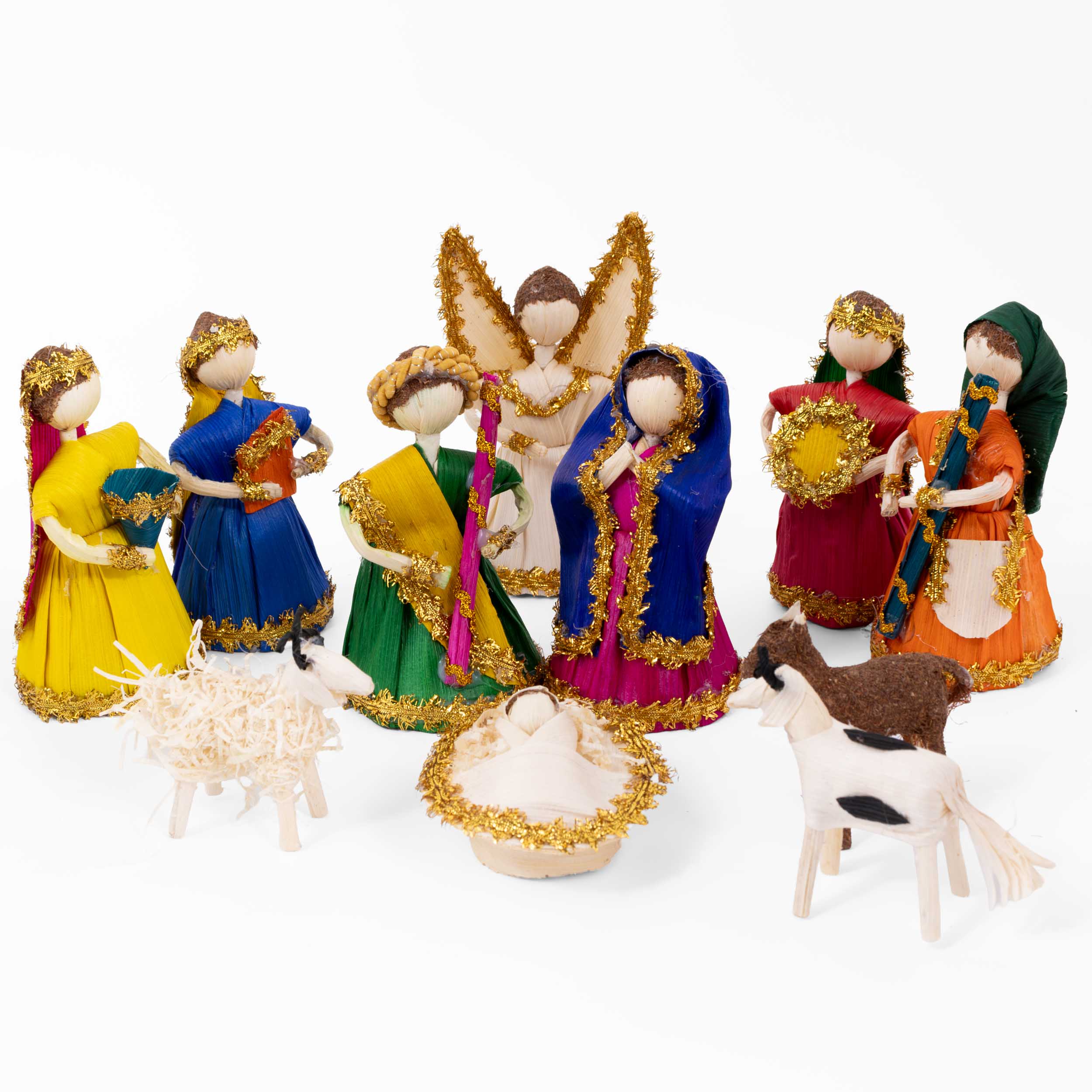 Cornhusk Nativity Scene (11pcs) | Lolo Mexican Mercadito