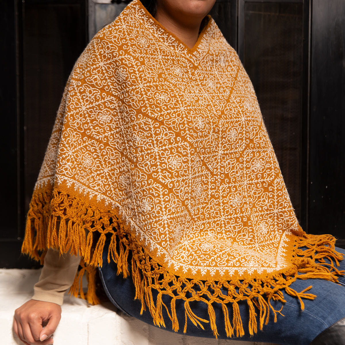 Tanamacoyan Quexquemitl, Poncho, with Tassels