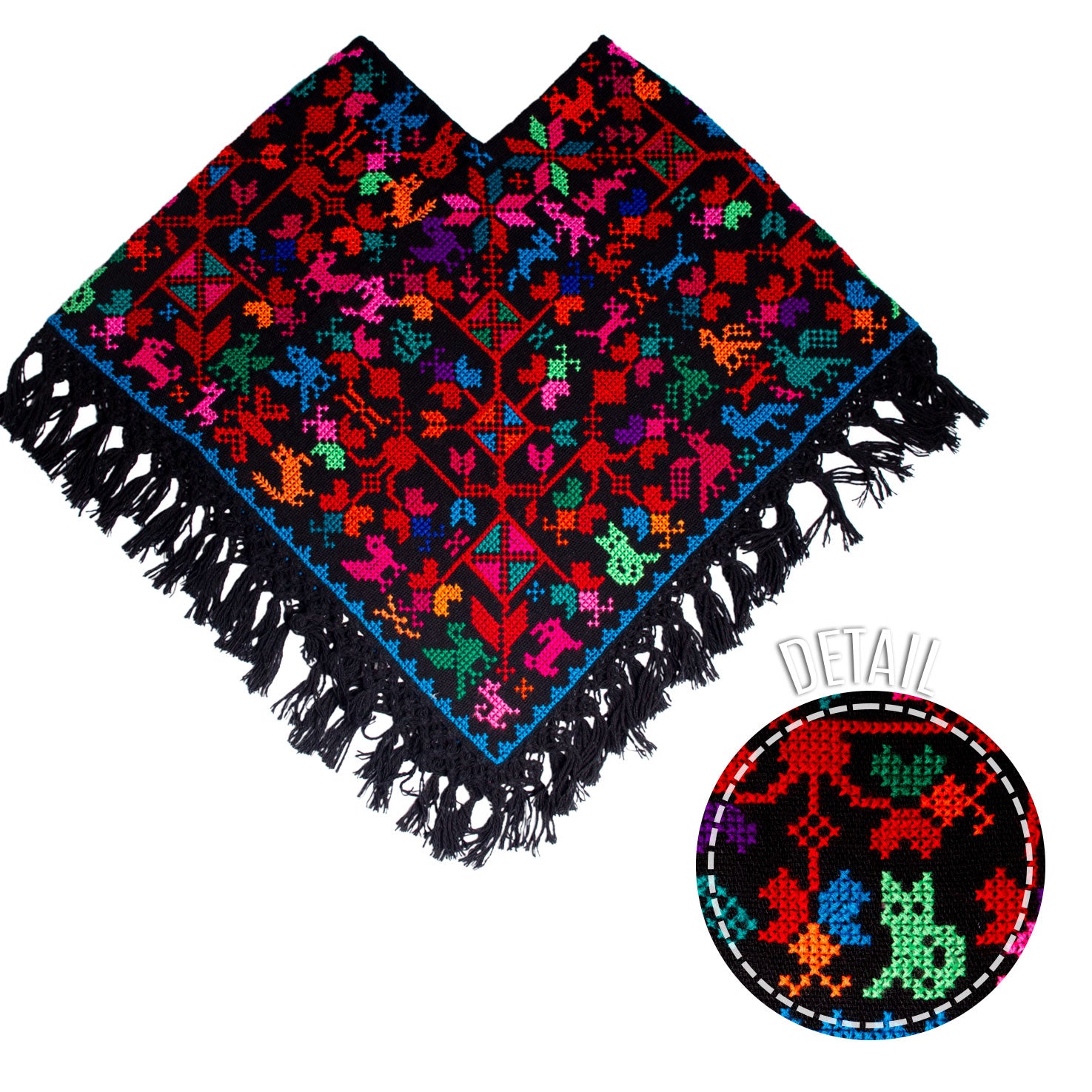 Tanamacoyan Quexquemitl, Poncho, with Tassels