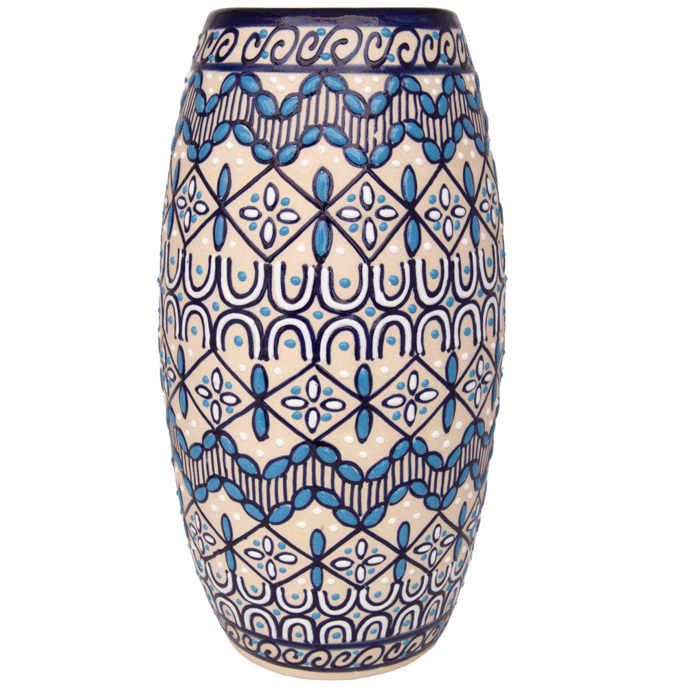 Coyoacán Hand-Painted Cylinder Ceramic Vase