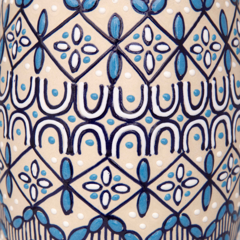 Coyoacán Hand-Painted Cylinder Ceramic Vase