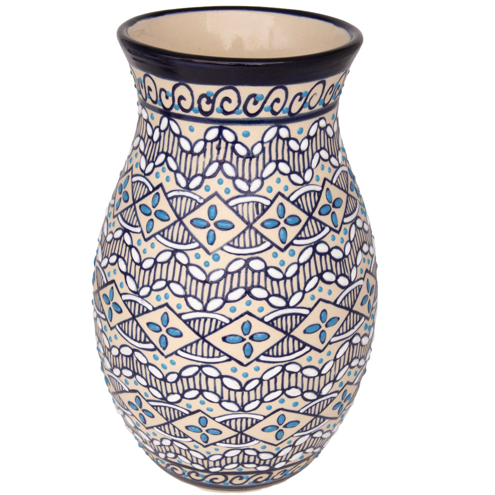 Coyoacán Hand-Painted Wide Opening Ceramic Vase