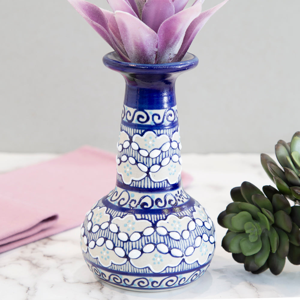 Coyoacán Hand-Painted Small Ceramic Bud Vase