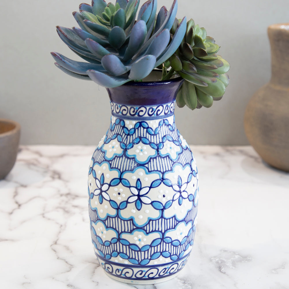 Coyoacán Hand-Painted Morelos Ceramic Vase