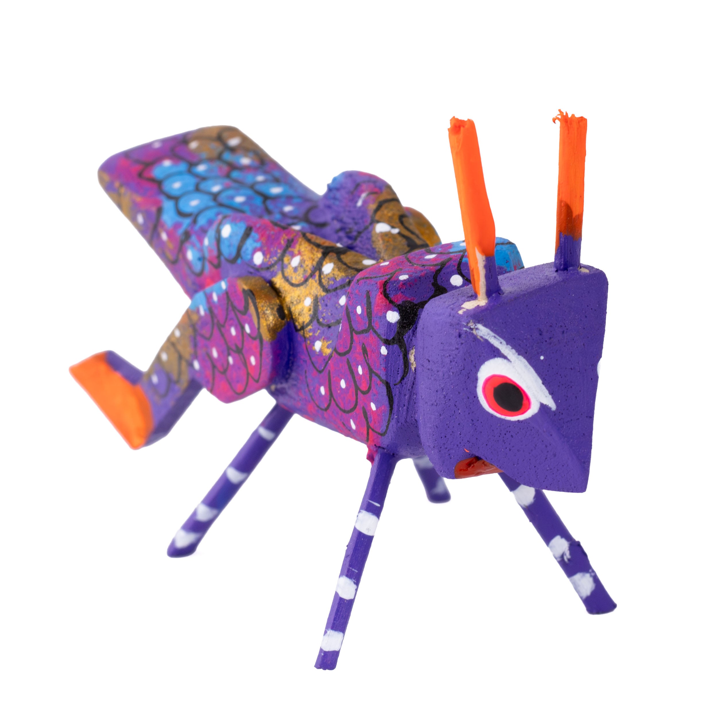 Hand Painted Cricket Wooden Figurine