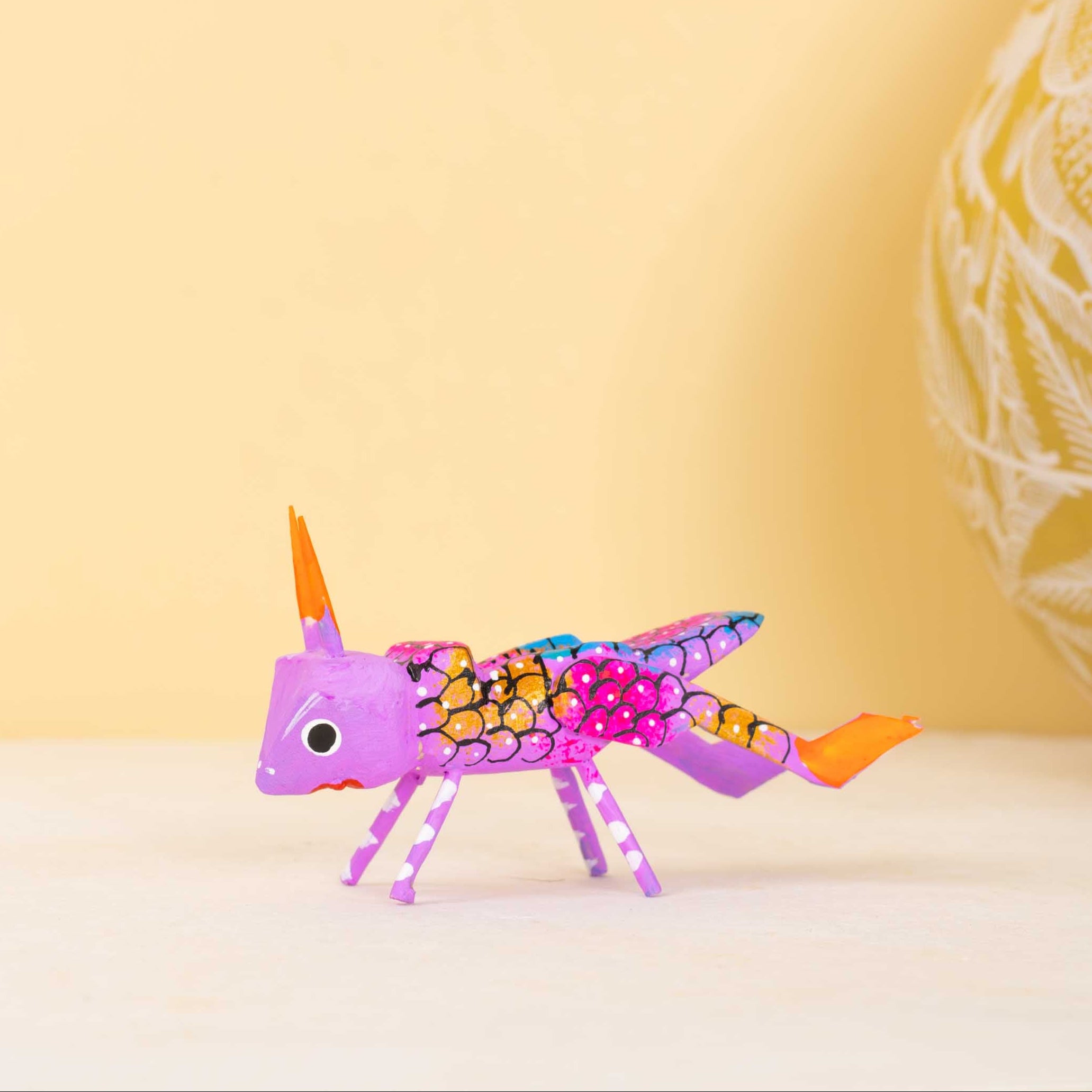 Hand Painted Cricket Wooden Figurine