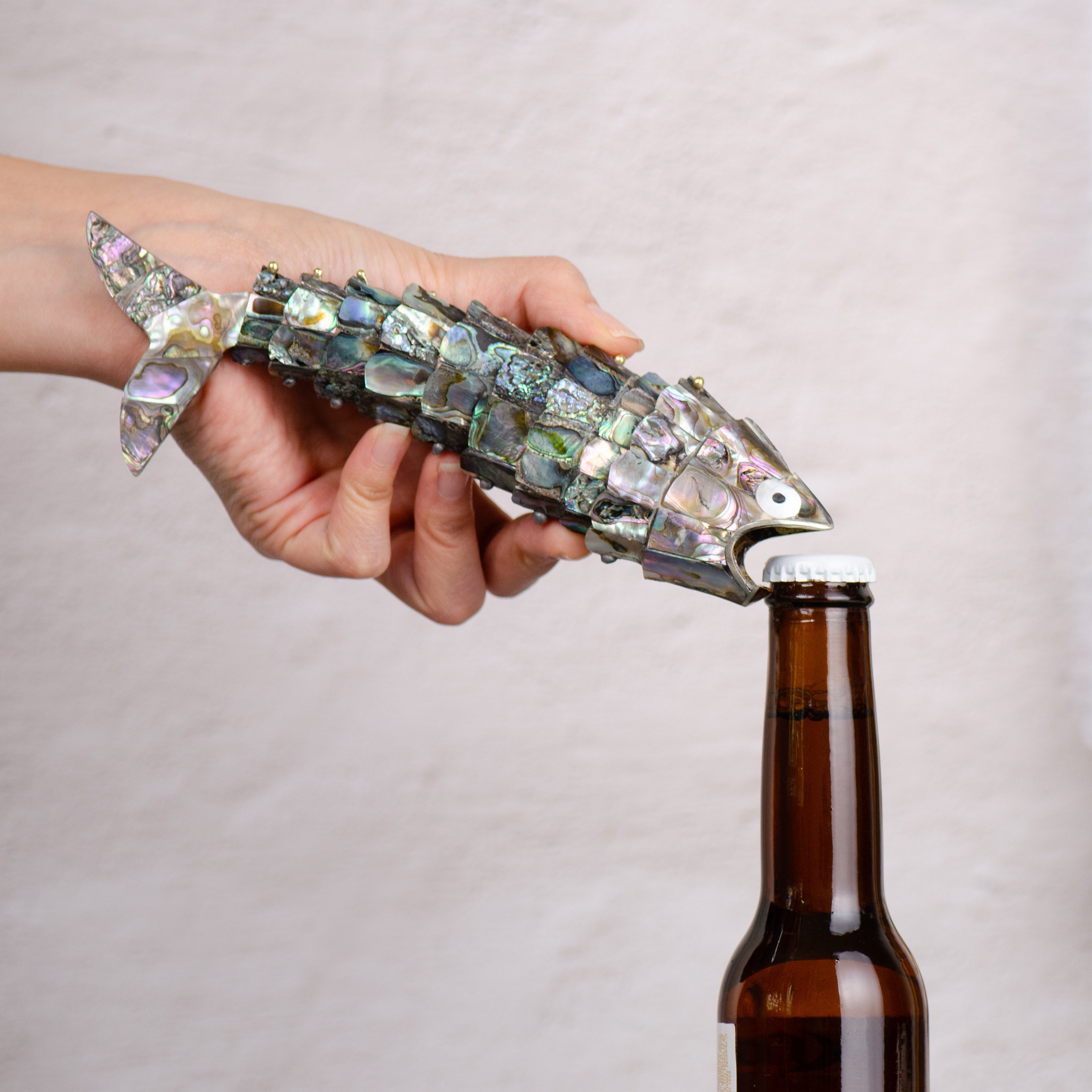 Articulated Abalone Shell Fish Bottle Opener