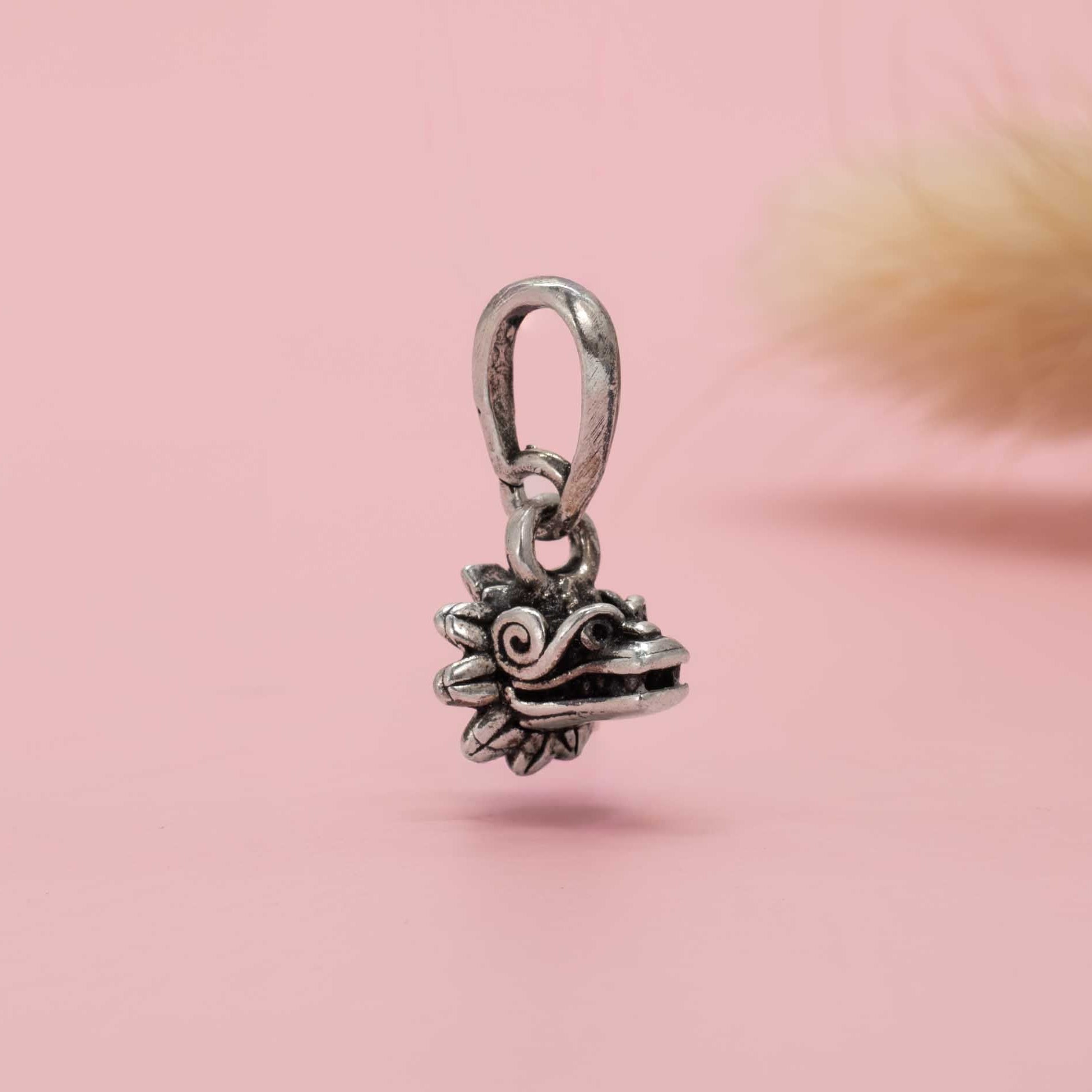 Sterling Silver Quetzalcoatl Head Pendant