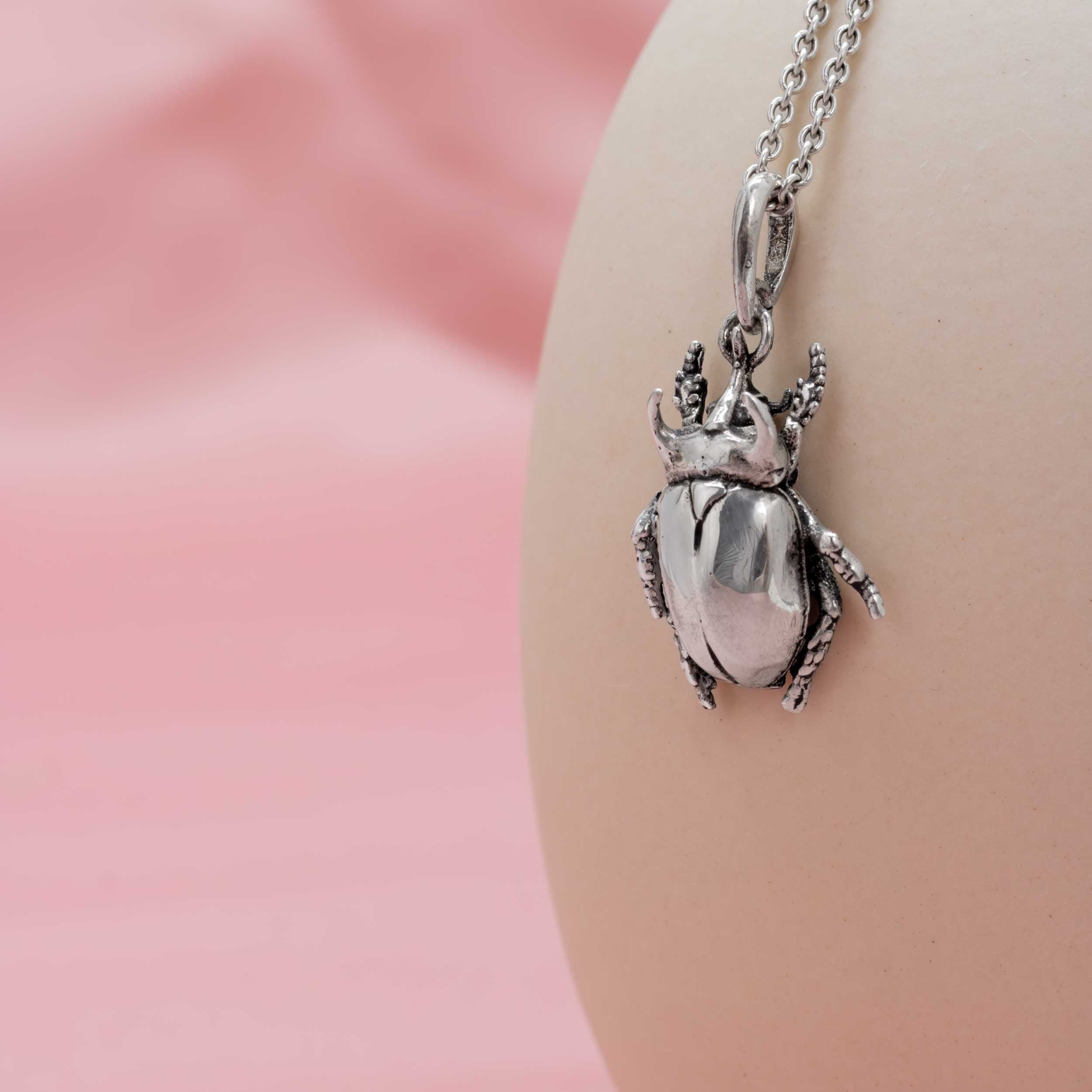 Sterling Silver Beetle Pendant