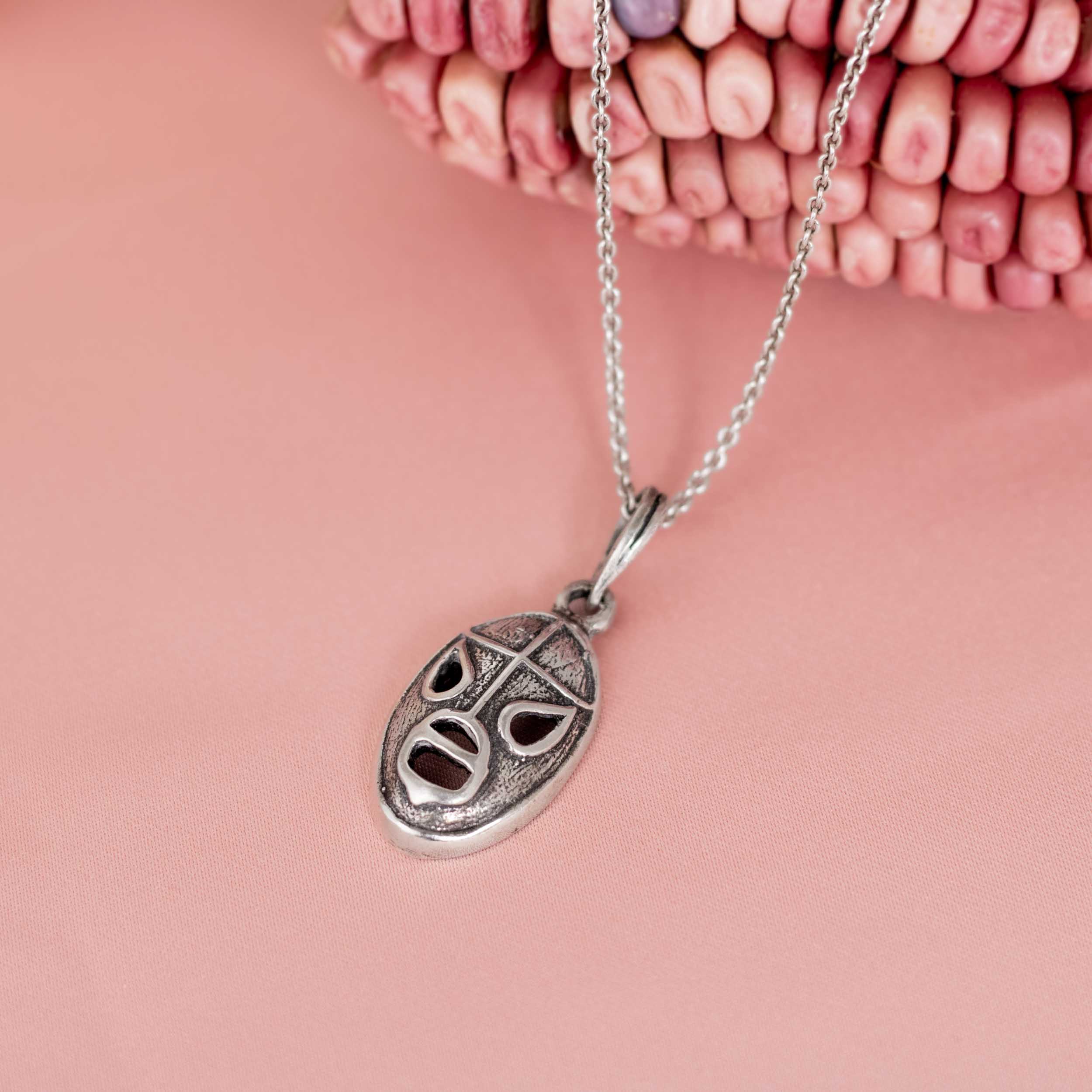 Sterling Silver Lucha Libre Mask Pendant