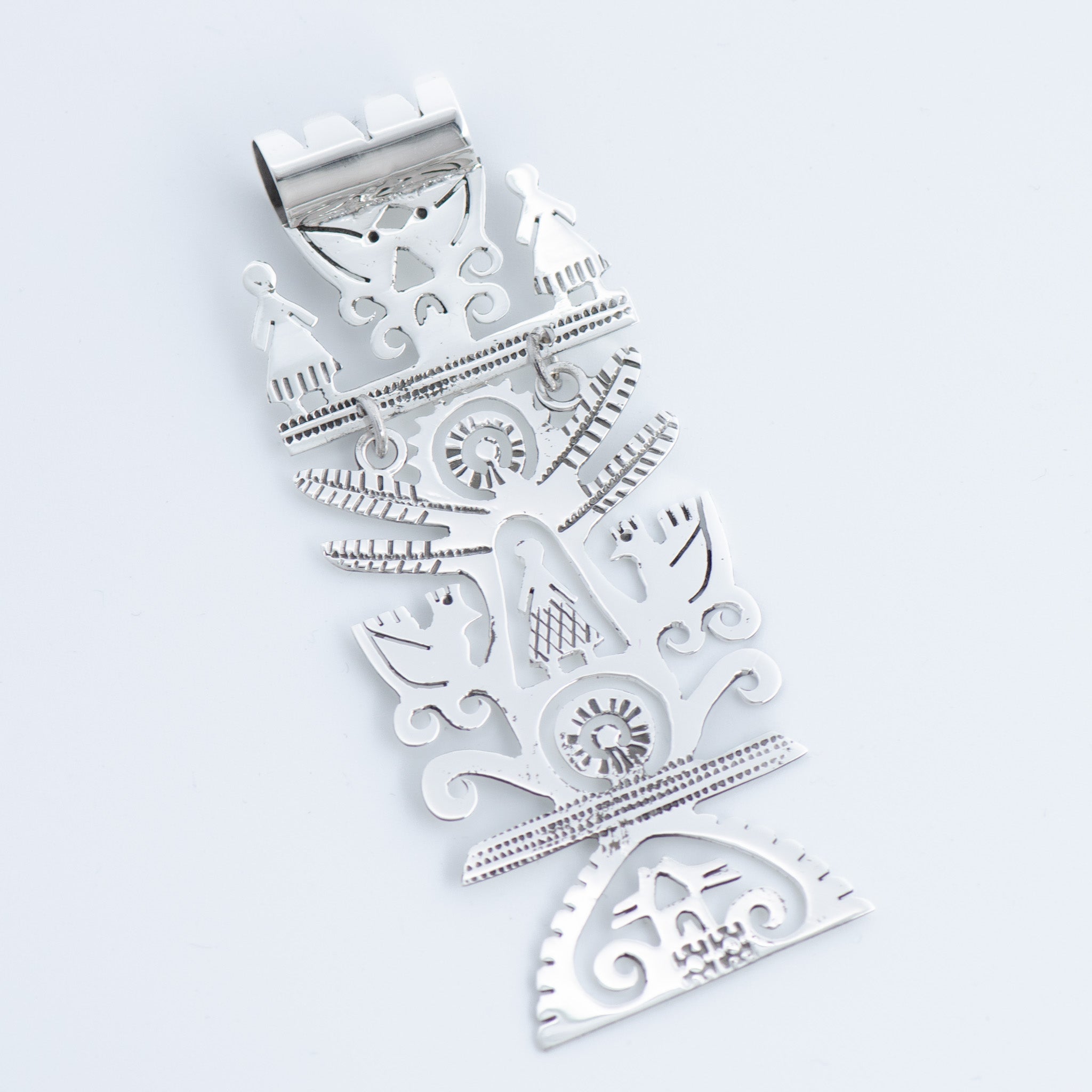 Sterling Silver Roots and Life Large Pendant