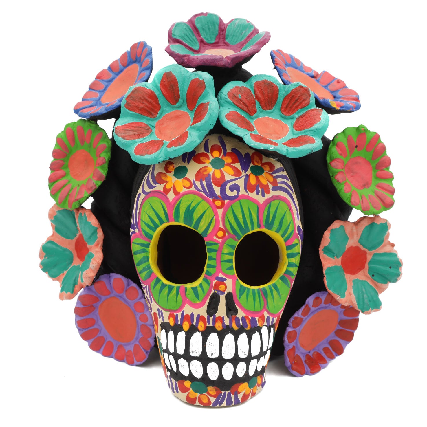 Garden Capula Clay Sugar Skull with Crown