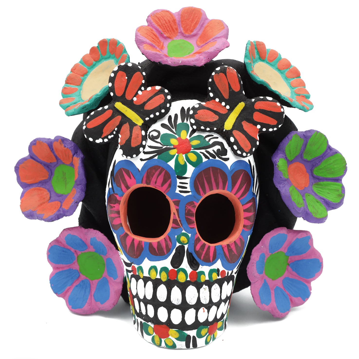 Garden Capula Clay Sugar Skull with Crown