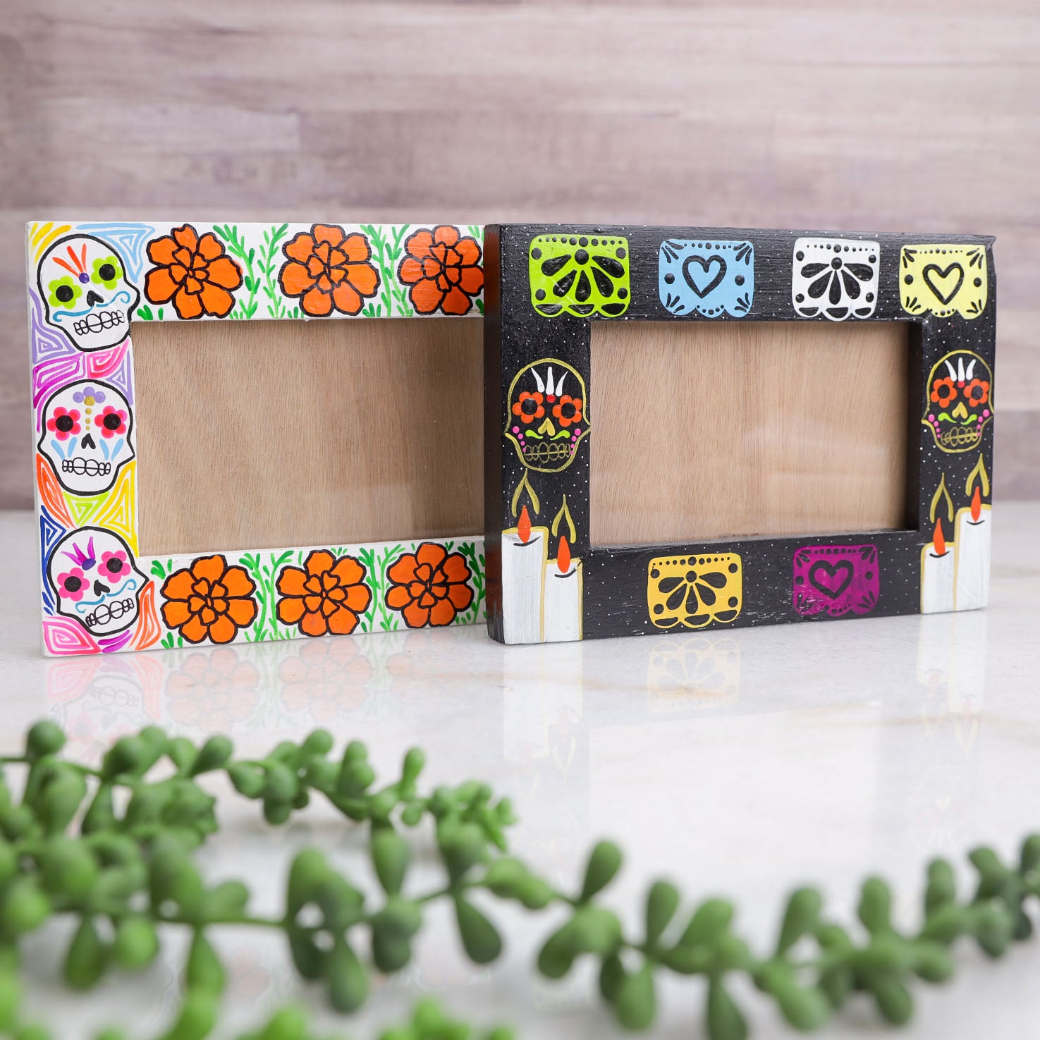 Muertos Hand-Painted Photo Frame