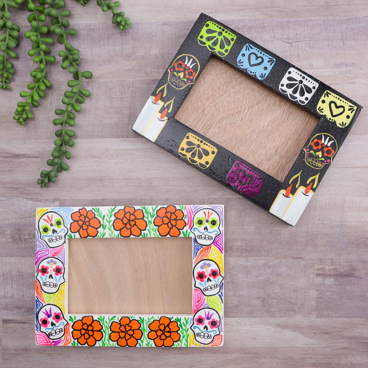 Muertos Hand-Painted Photo Frame