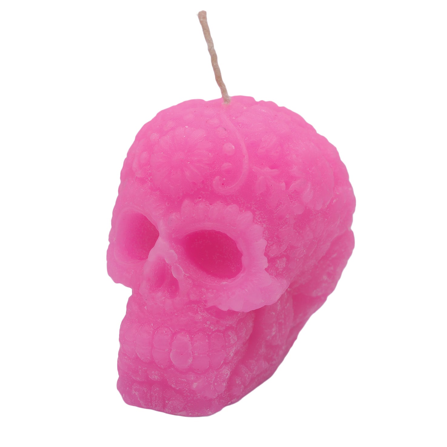 Sugar Skull with Flowers Candle