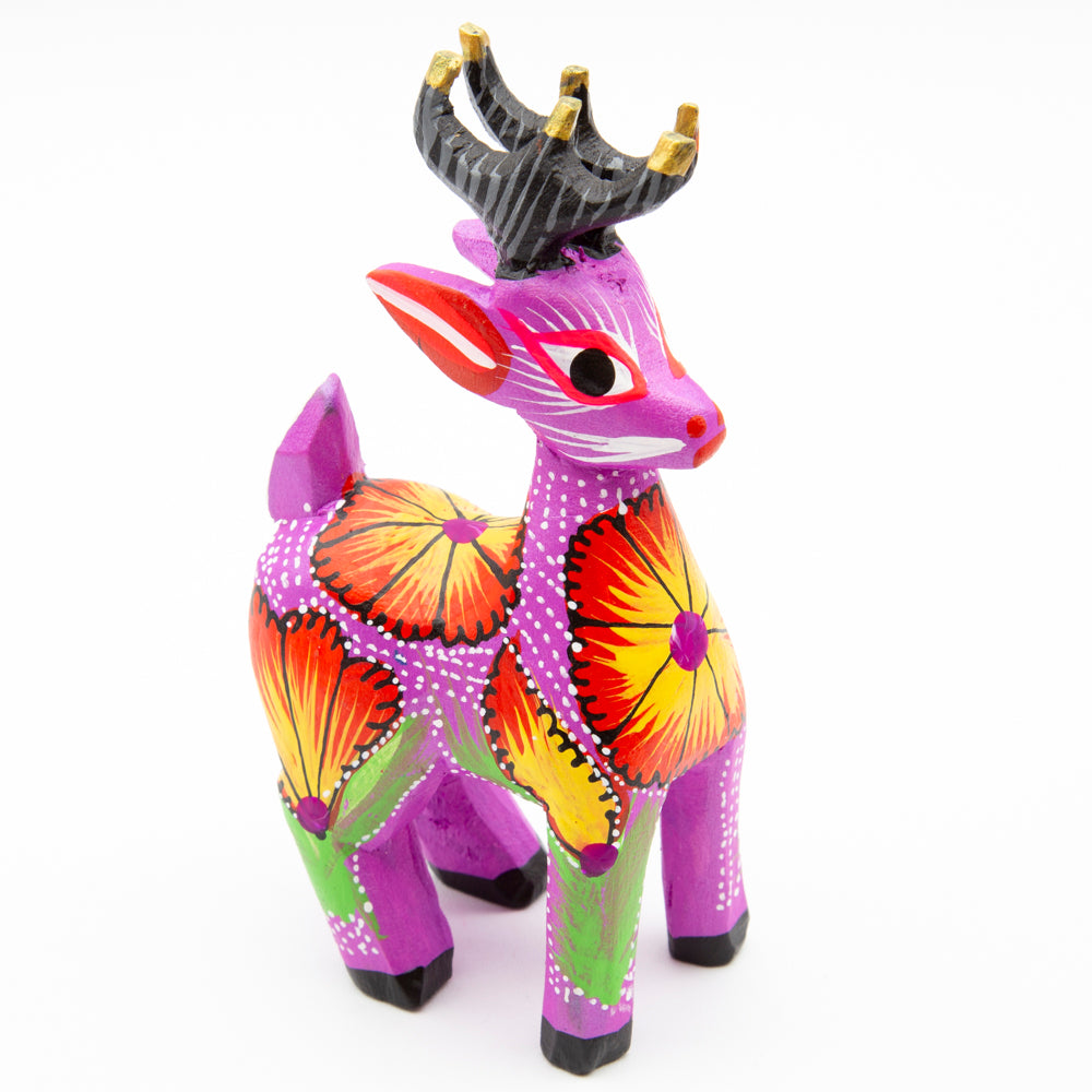 Large Hand Painted Deer Wooden Figurine
