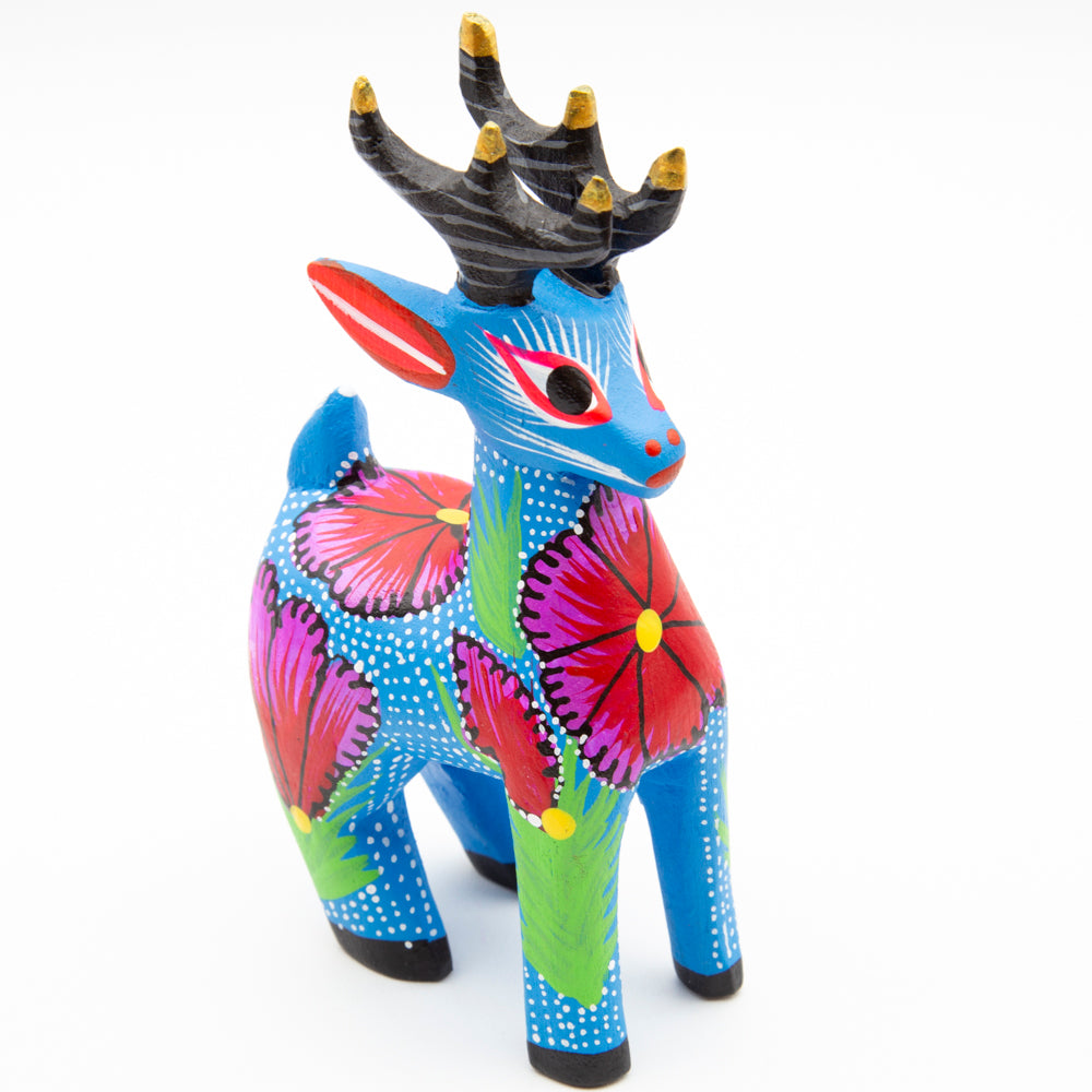 Large Hand Painted Deer Wooden Figurine