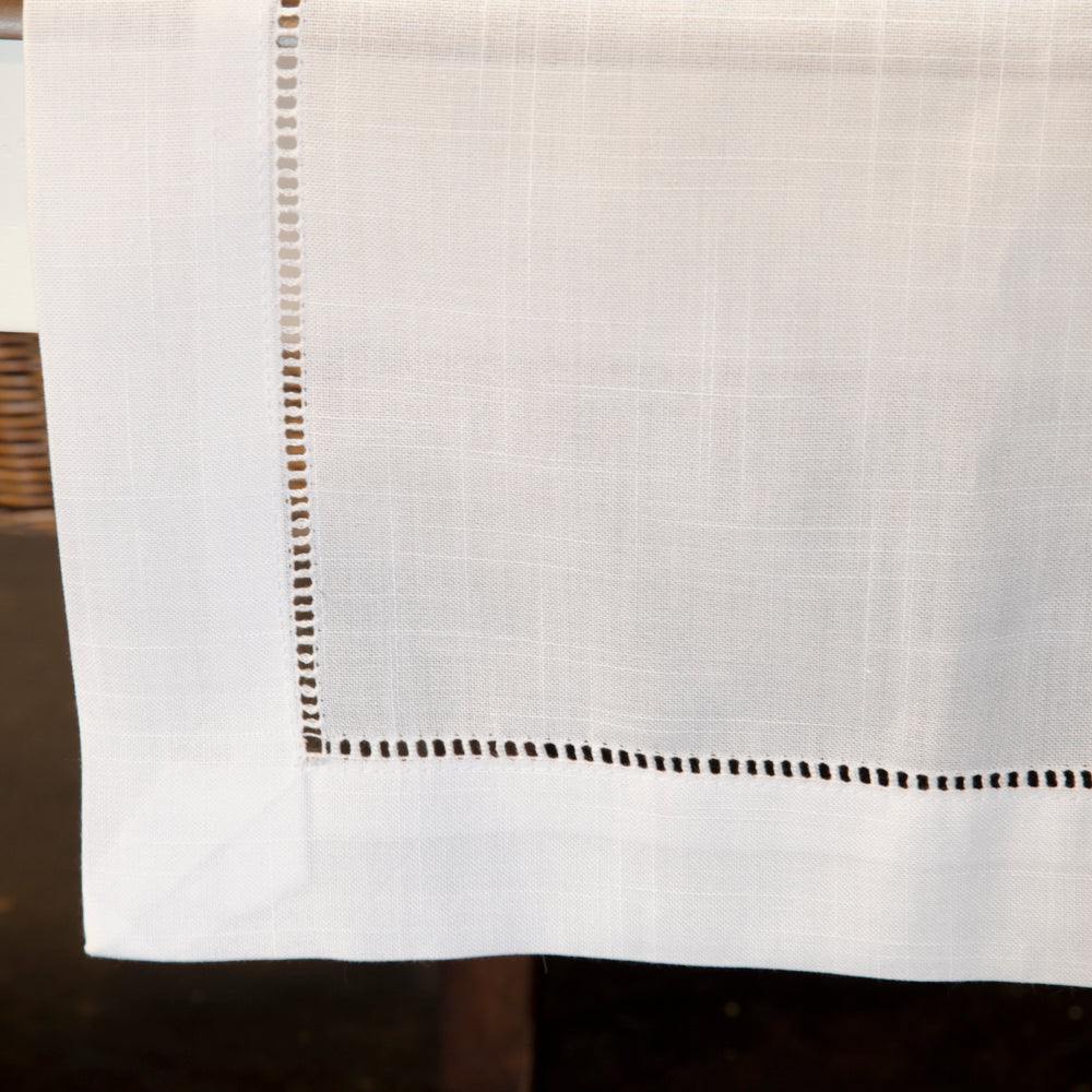 Fresh Linen Deshilado Table Runner