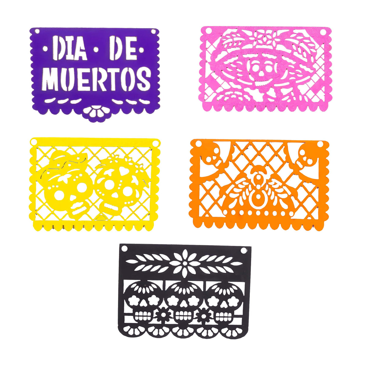 Mini Día de Muertos Papel Picado Cardboard Banner