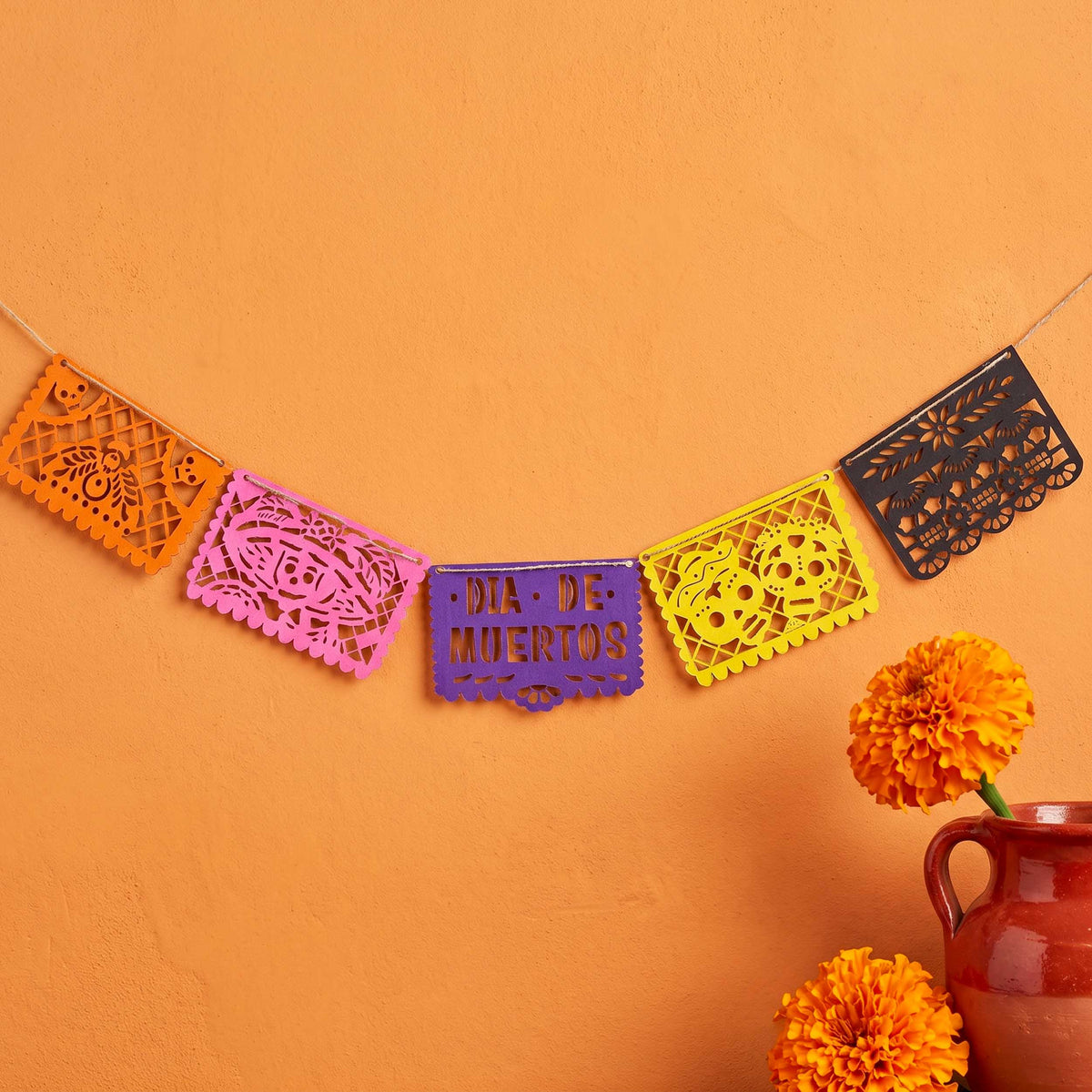 Mini Día de Muertos Papel Picado Cardboard Banner