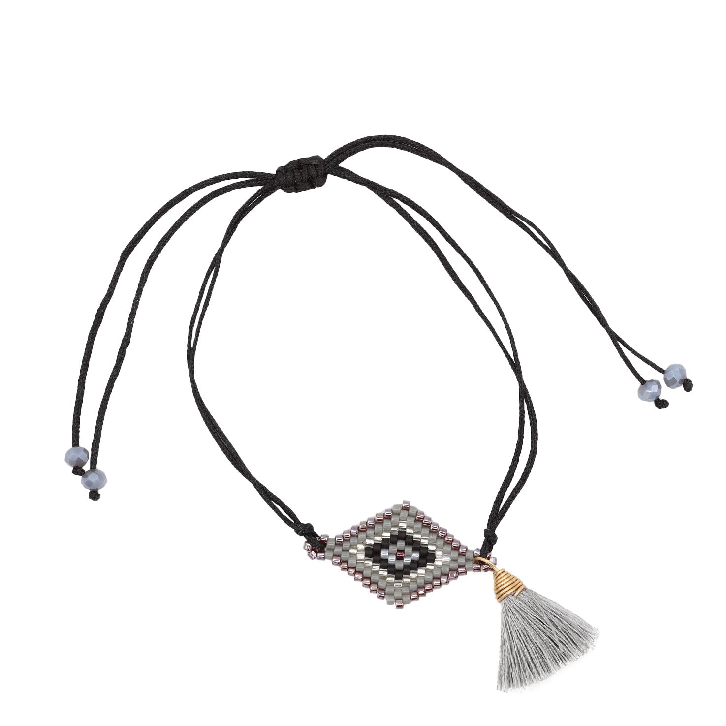 Ojo de Dios Wixárika Beaded Adjustable Bracelet