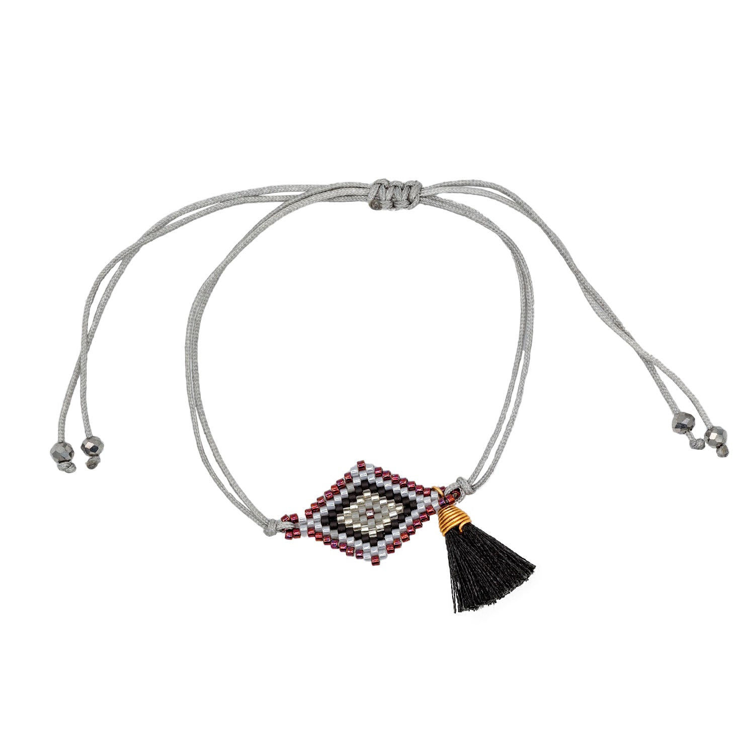 Ojo de Dios Wixárika Beaded Adjustable Bracelet