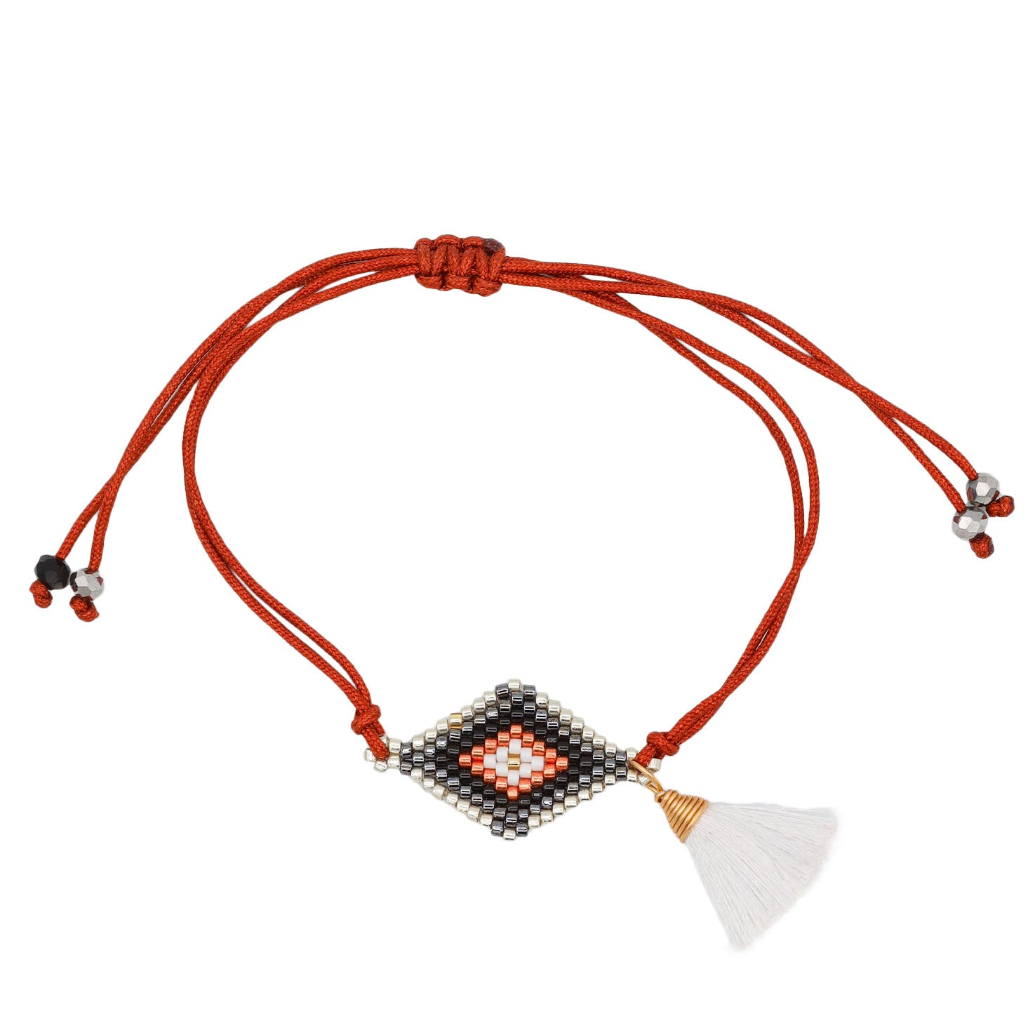 Ojo de Dios Wixárika Beaded Adjustable Bracelet