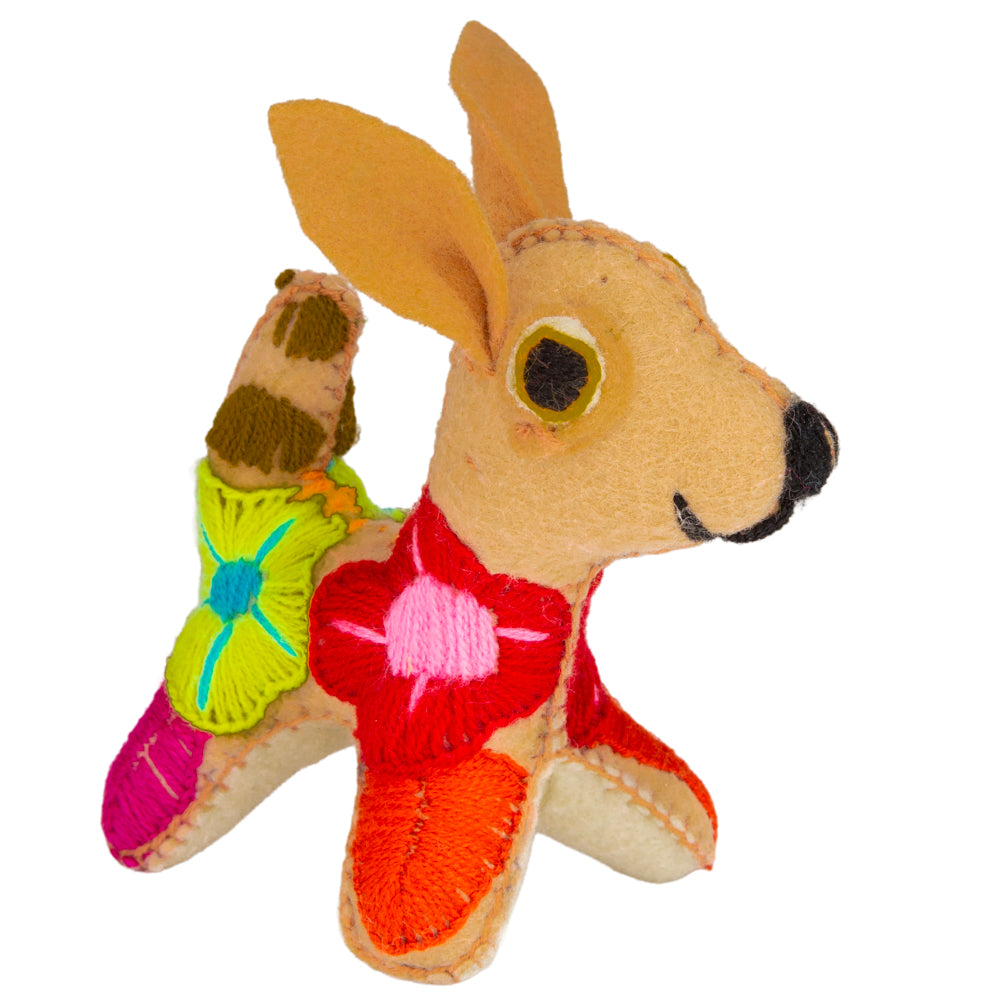 Popped Eyes Dog Hand-Embroidered Stuffed Animal