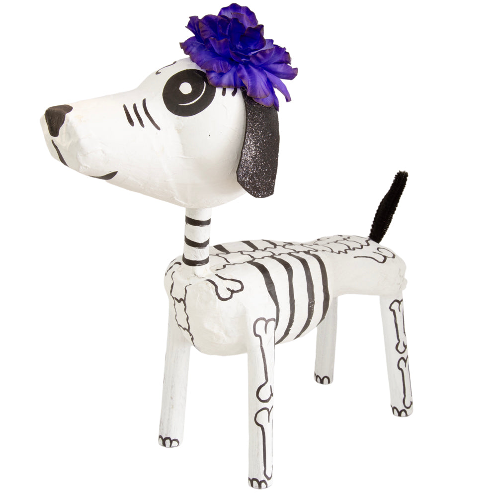 Perrito Calavera 11’’ Papier Mache Skeleton