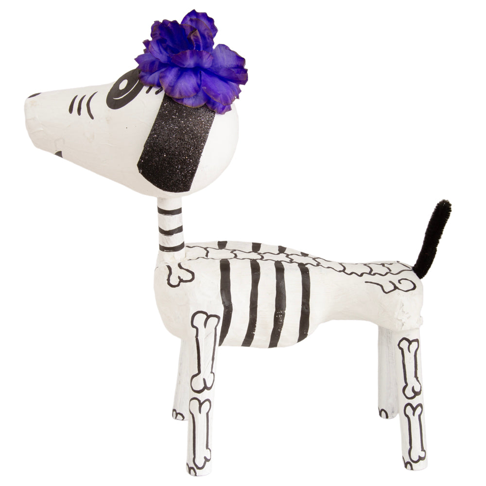 Perrito Calavera 11’’ Papier Mache Skeleton