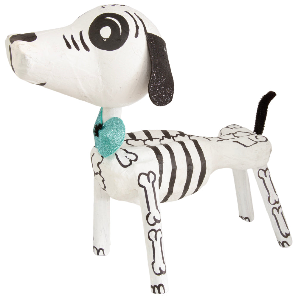 Perrito Calavera 11’’ Papier Mache Skeleton