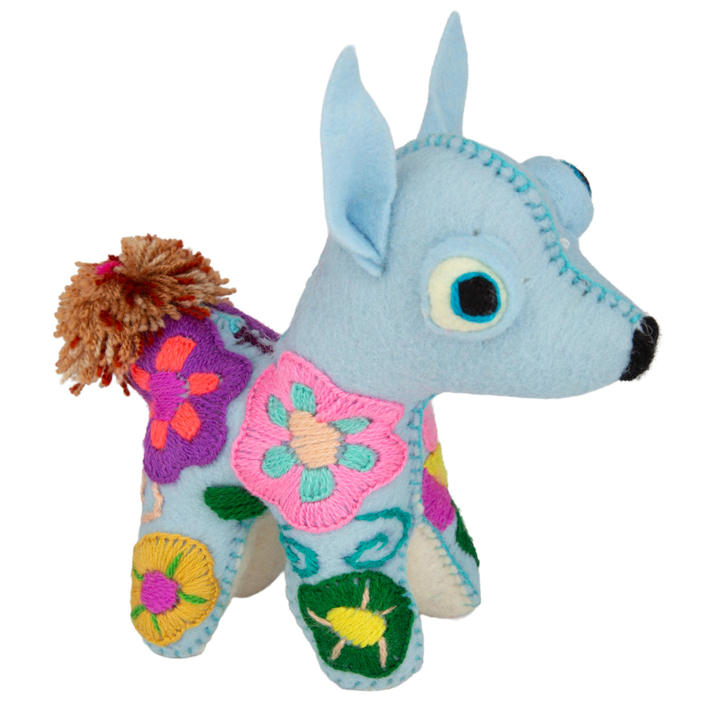 Popped Eyes Dog Hand-Embroidered Stuffed Animal