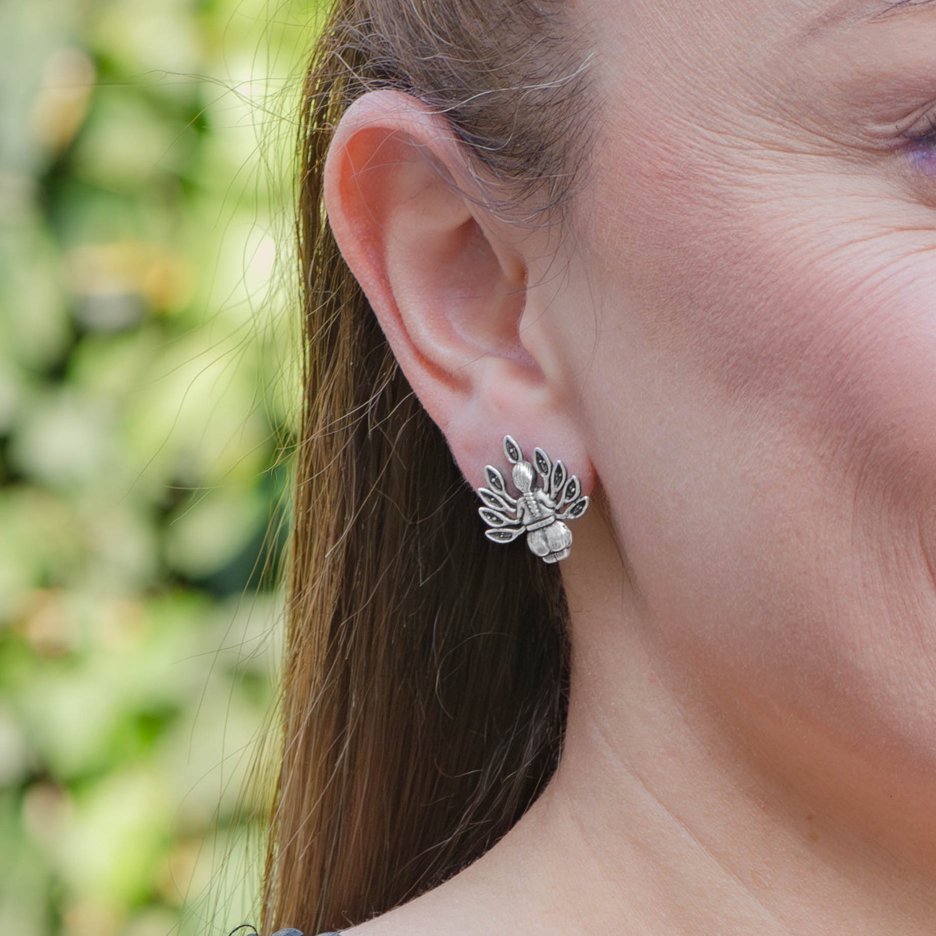 Sterling Silver Woman with Calla Lilies Earrings