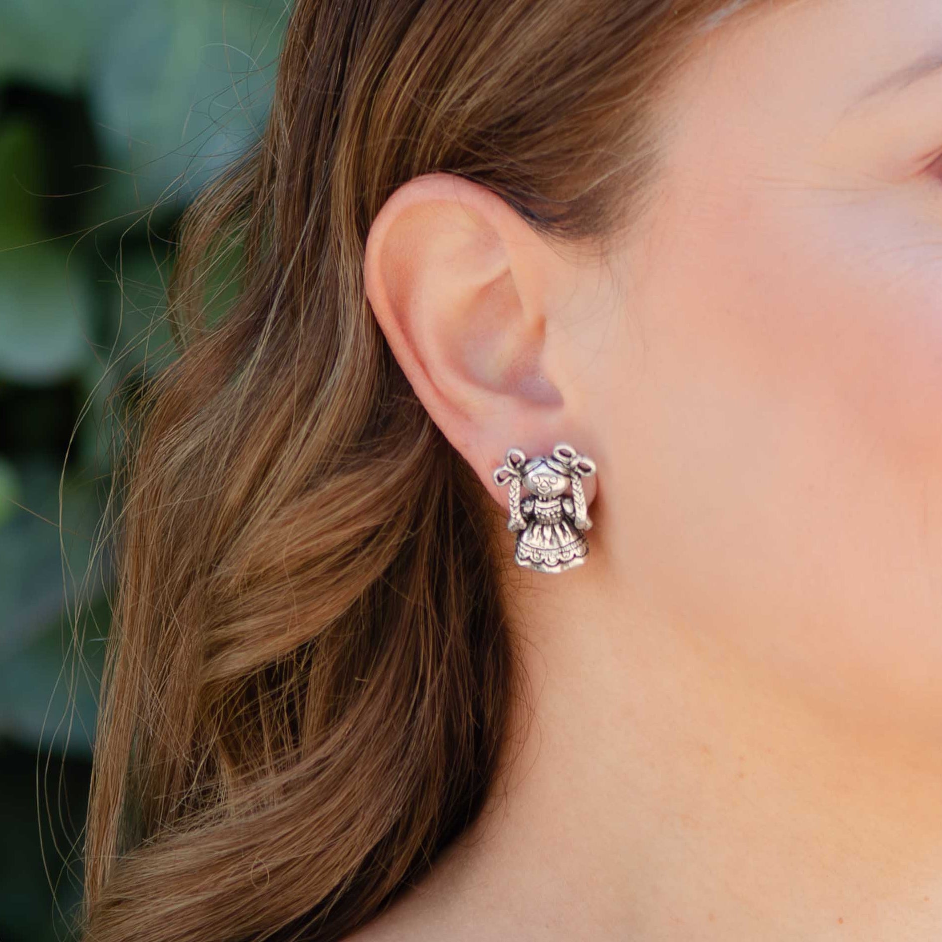 Sterling Silver Large Lele Doll Earrings