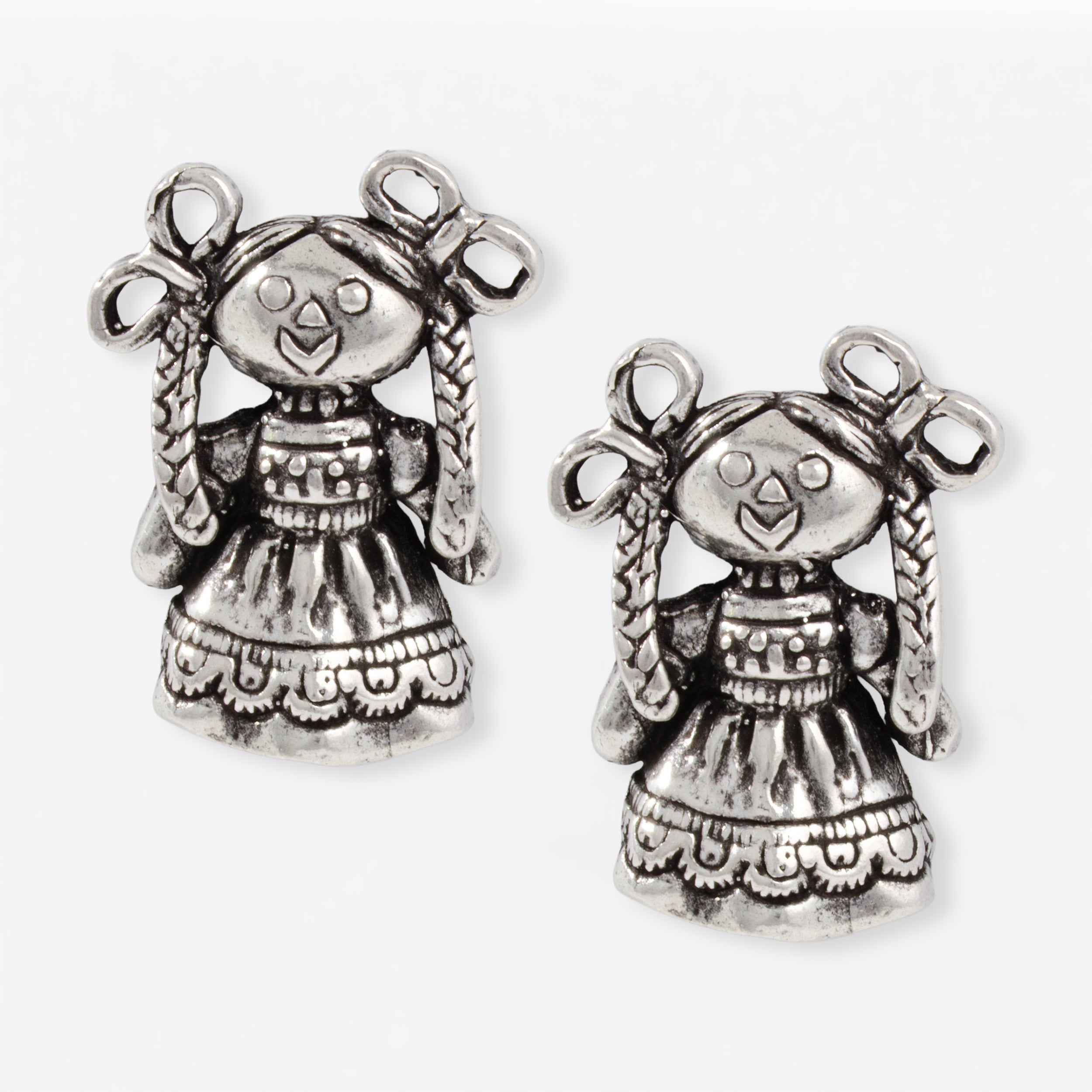 Sterling Silver Large Lele Doll Earrings