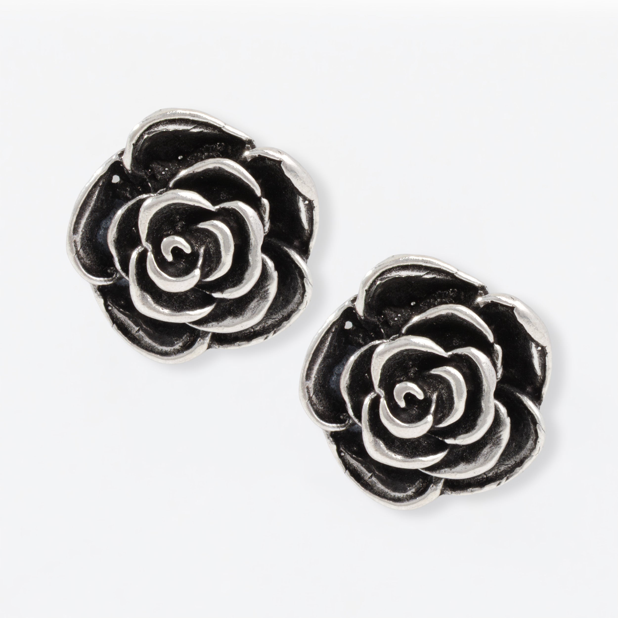 Sterling Silver Large Rosa Negra Earrings