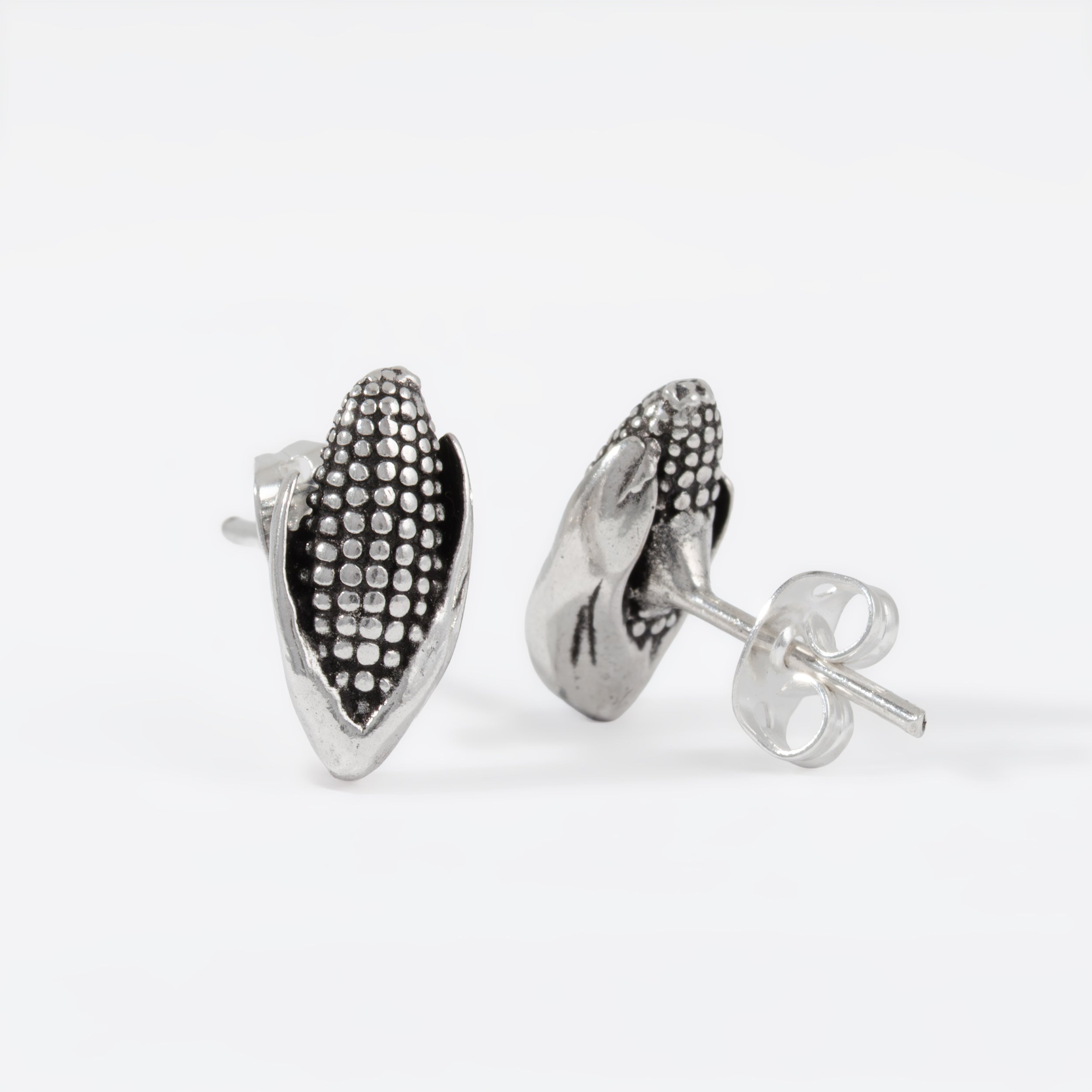 Sterling Silver Corn Earrings