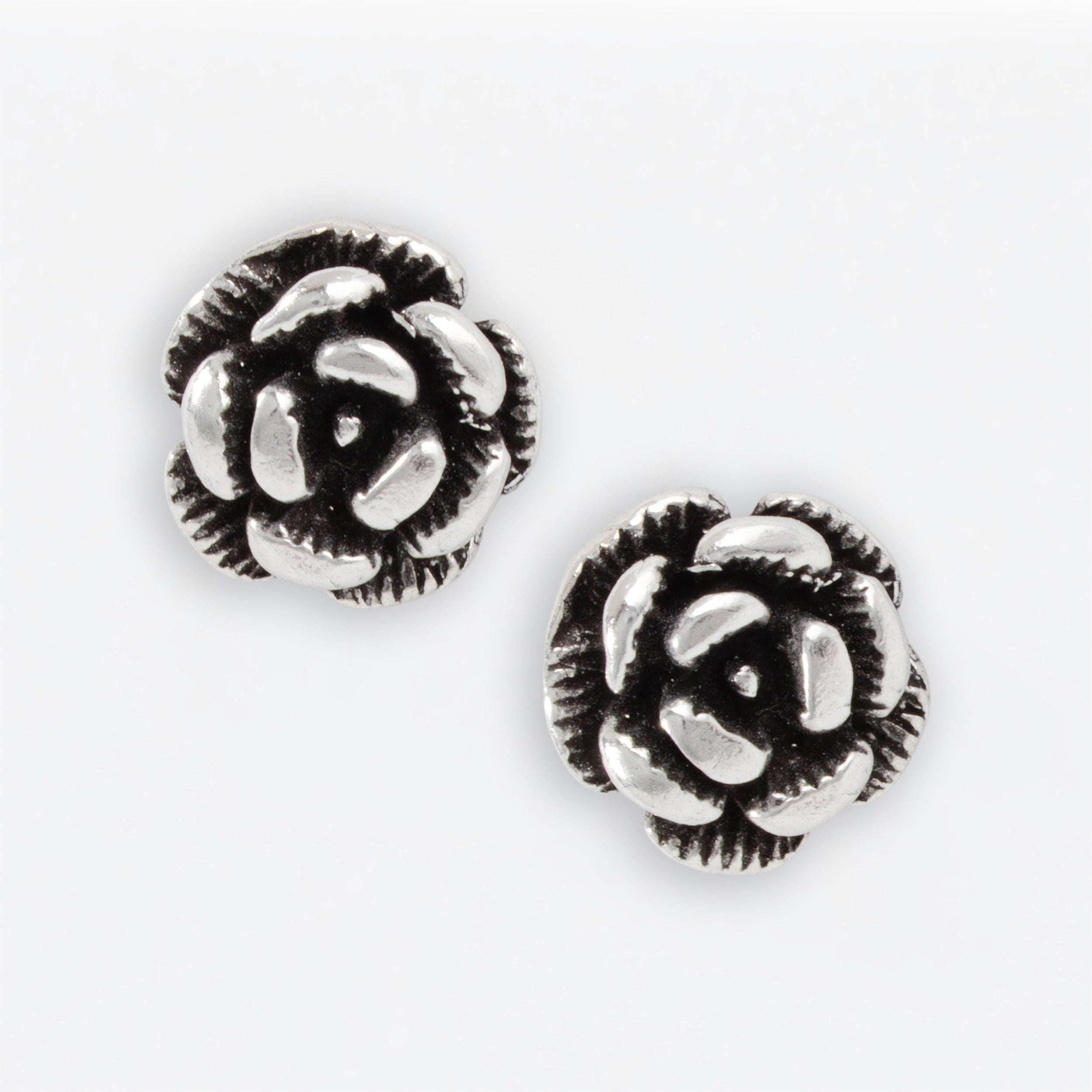 Sterling Silver Small Rose Earrings
